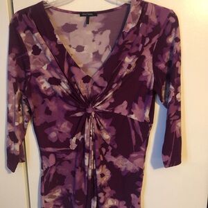 Daisy Fuentes -Purple Floral Knot Blouse